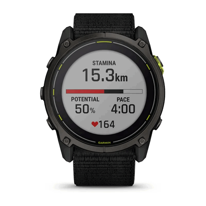 Garmin Enduro 3 – Carbon Gray DLC Titanium with black Sport Loop Band