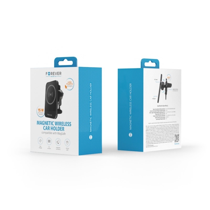 Држач за мобилен телефон за кола FOREVER for air vent  magnetic with wireless charging 15W